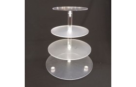 Alzata 4 piani plexi trasparente DIAM.35 H40CM