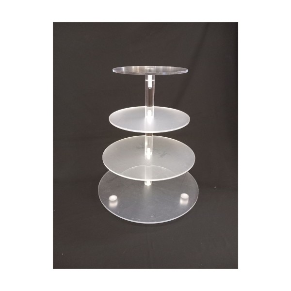 Alzata 4 piani plexi trasparente DIAM.35 H40CM