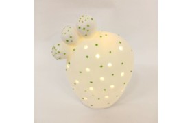 Fico d'india ceramica con luce LED e scatola. CM 8,5x11,5