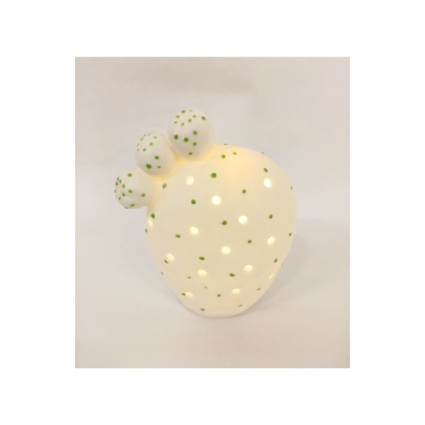 Fico d'india ceramica con luce LED e scatola. CM 8,5x11,5