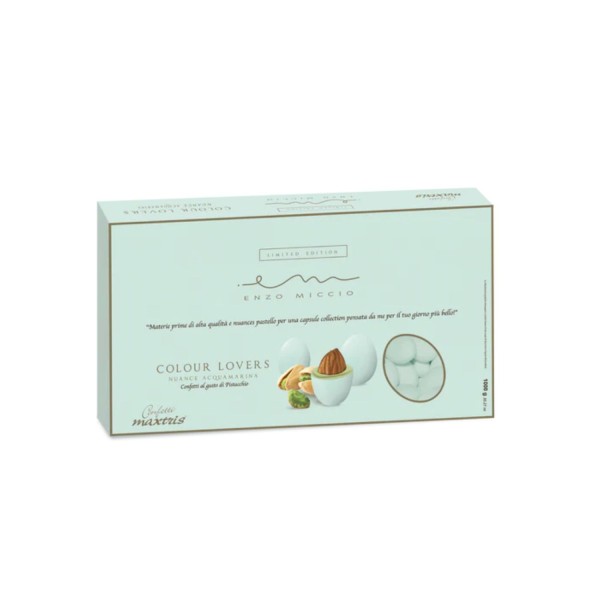 Confetti cioccomandorla linea ENZO MICCIO nuance verde acqua gusto PISTACCHIO KG1