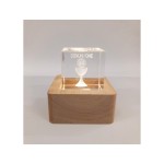 Cubo vetro COMUNIONE base legno luce led Misura cubo 4x4cm base legno 6x6cm