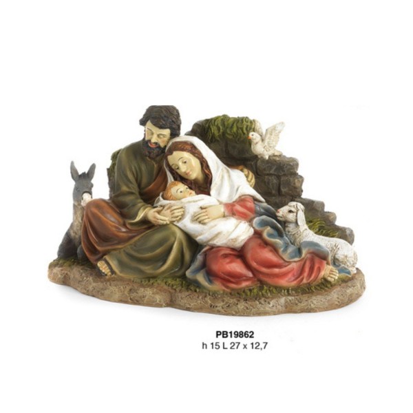 Sacra famiglia resina MIS.27X11CM
