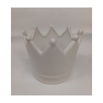 Vasetto corona ceramica bianca.