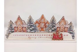 Calendario dell'Avvento in legno MIS.44X H 17CM