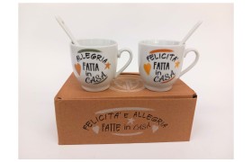 SET 2PZ tazzine caffe' con cucchiaino.