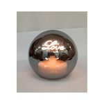 Sfera vetro fumè con luce LOVE.DIAM.12CM