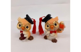 Gufo resina laurea ASS.2 MIS.2,5X4,5CM