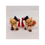Gufo resina laurea ASS.2 MIS.2,5X4,5CM