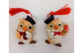 Gufo resina laurea CALAMITA ASS.2 MIS.2,5X4,5CM