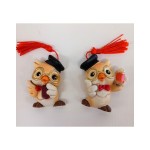 Gufo resina laurea CALAMITA ASS.2 MIS.2,5X4,5CM