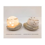 Mano dorata con sfera ceramica e luce led  ASS.2 MIS.9X7CM