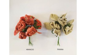 Rosa in velluto diam. 3 mazzo 6 pz
