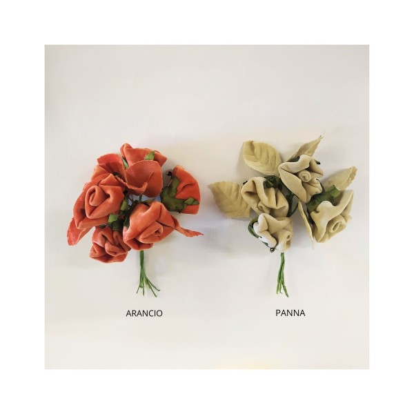 Rosa in velluto diam. 3 mazzo 6 pz