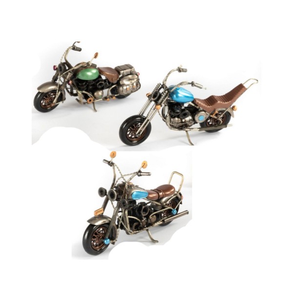 Moto vintage metallo e resina ASS.3 MIS.19,2-22,5 X 7-8,5 H11,4-12,8CM