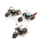 Moto vintage metallo e resina ASS.3 MIS.19,2-22,5 X 7-8,5 H11,4-12,8CM