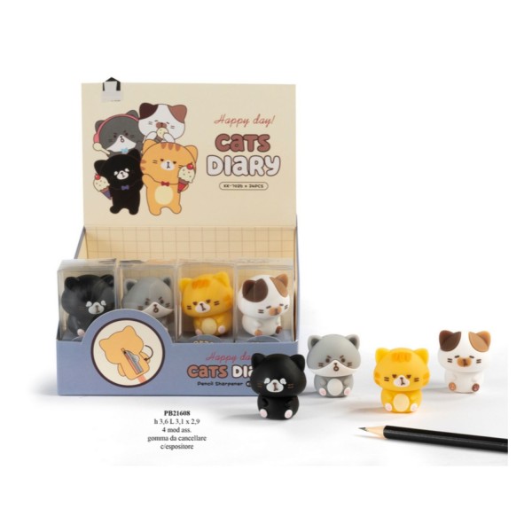 Gomma da cancellare gattino ASS.4 MIS.3X3,6CM