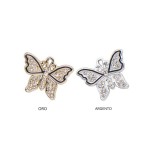 Ciondolo farfalla metallo con strass.CM2