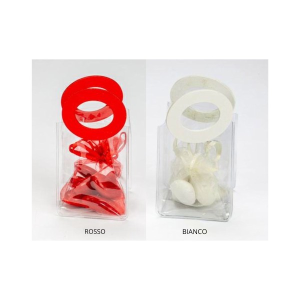 Borsetta pvc con manico similpelle ovale MIS.6X8 H6CM