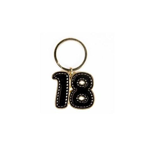P/chiavi 18 metallo oro e nero.MIS.3X4CM