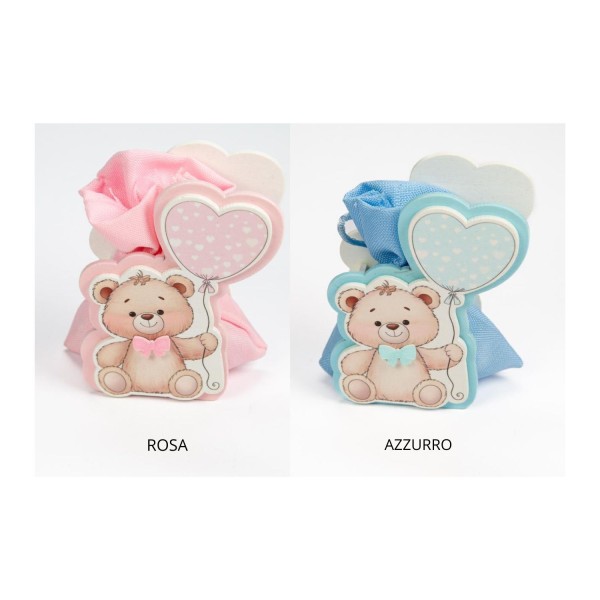 Scatolina con sacchetto decoro orso palloncino