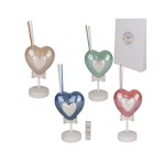 Profumatore cuore ceramica con profumino e scatola ASS.4 H14CM
