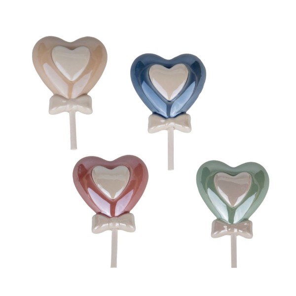 Cuore ceramica con calamita ASS.4 CM8,5