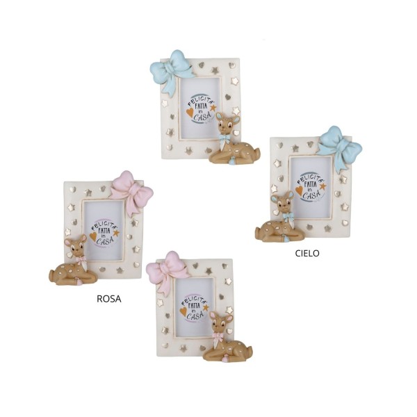 P/foto resina cerbiatto ASS.2  MIS.EST.12X10,3CM MIS.INT.4X7CM