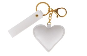 P/chiavi similpelle cuore bianco CM6,5
