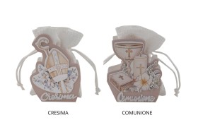 Scatolina con sacchetto tessuto decoro Com/Cres CM8