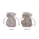Scatolina con sacchetto tessuto decoro Com/Cres CM8