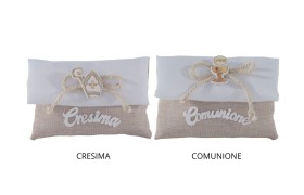 Busta cotone con applicazioni legno CM10X8