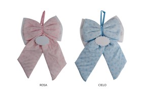 Fiocco da appendere tessuto con cuoricini   MIS.33X H50CM