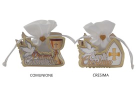 Scatolina con sacchetto tessuto decoro Com/Cres CM8,5