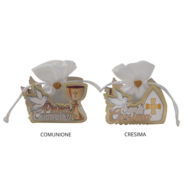 Scatolina con sacchetto tessuto decoro Com/Cres CM8,5