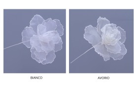 Rosa tessuto DIAM.28 H 40CM