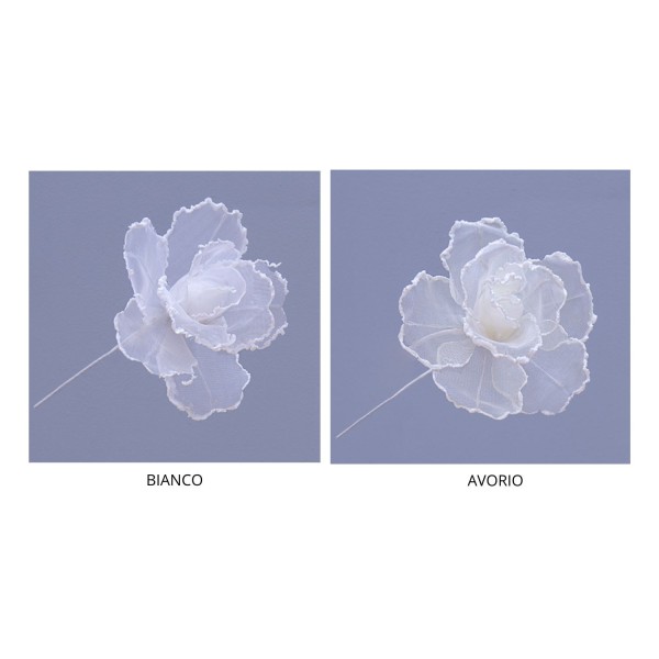 Rosa tessuto DIAM.15 H 29CM