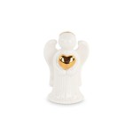 Angelo ceramica bianco cuore oro H 6CM