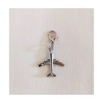 Charms aereo metallo con strass MIS.2X2,5CM
