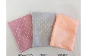 Sacchetto tessuto con tulle a pois. 10x13