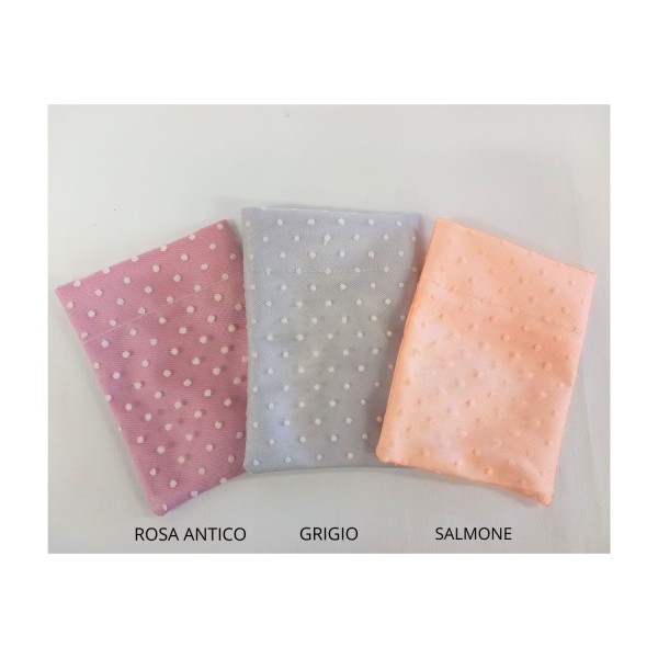 Sacchetto tessuto con tulle a pois. 10x13