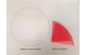 Tondo in organza bordo filo lurex Diam 23 MADE IN ITALY