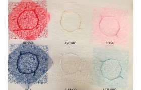 Pacco 10 velette rete e organza quadrata con tirante CM 23x23