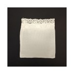 Sacchetto tipo lino con bordo pizzo. CM 10x11 MADE IN ITALY