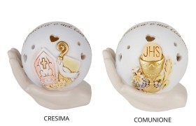 Icona resina su mano con luce led MIS.8X8 CM