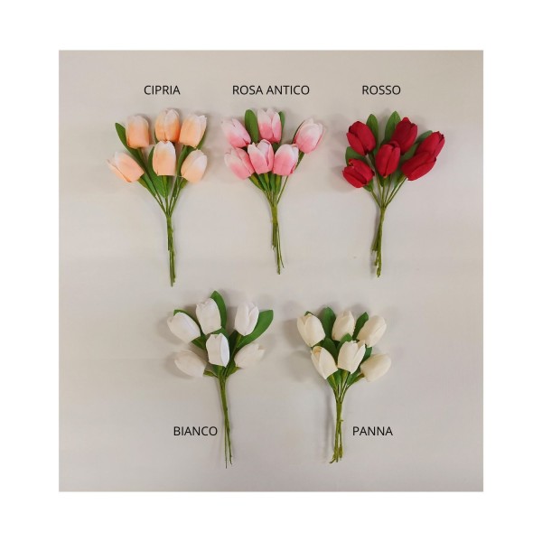 MAZZO 6PZ tulipani c/foglia MIS.2,5X3CM