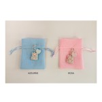 Sacchetto cotone ciondolo orsetto MDF MIS.8X10CM