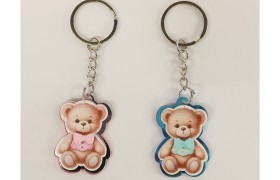 P/chiavi orsetto plexi e MDF. MIS.3X4CM