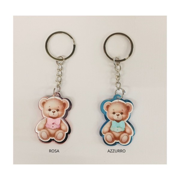 P/chiavi orsetto plexi e MDF. MIS.3X4CM