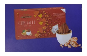 Cioccomandorla con cristalli di zucchero all' ARANCIA cioccolato bianco e strato zucchero.KG1